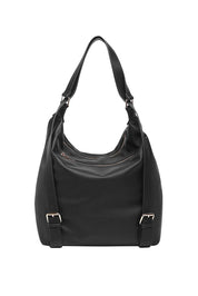 Product shot of the Miley Convertible Backpack - Black in colour Black, from the back