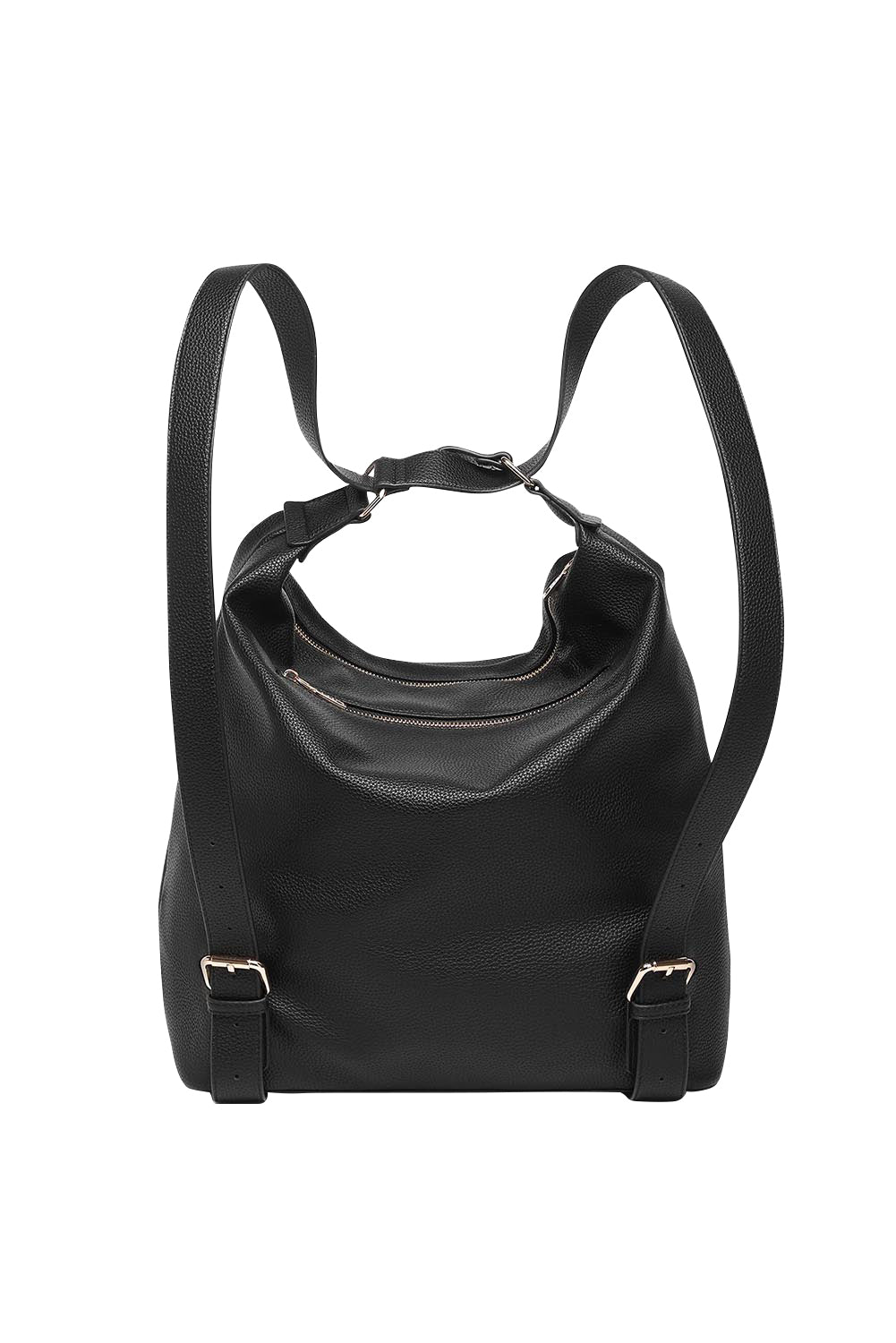Product shot of the Miley Convertible Backpack - Black in colour Black, showing detail