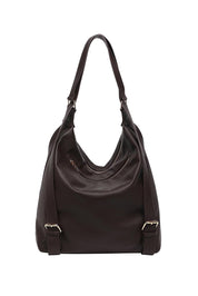 Product shot of the Miley Convertible Backpack - Chocolate in colour Chocolate, from the back