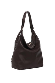 Product shot of the Miley Convertible Backpack - Chocolate in colour Chocolate, showing detail