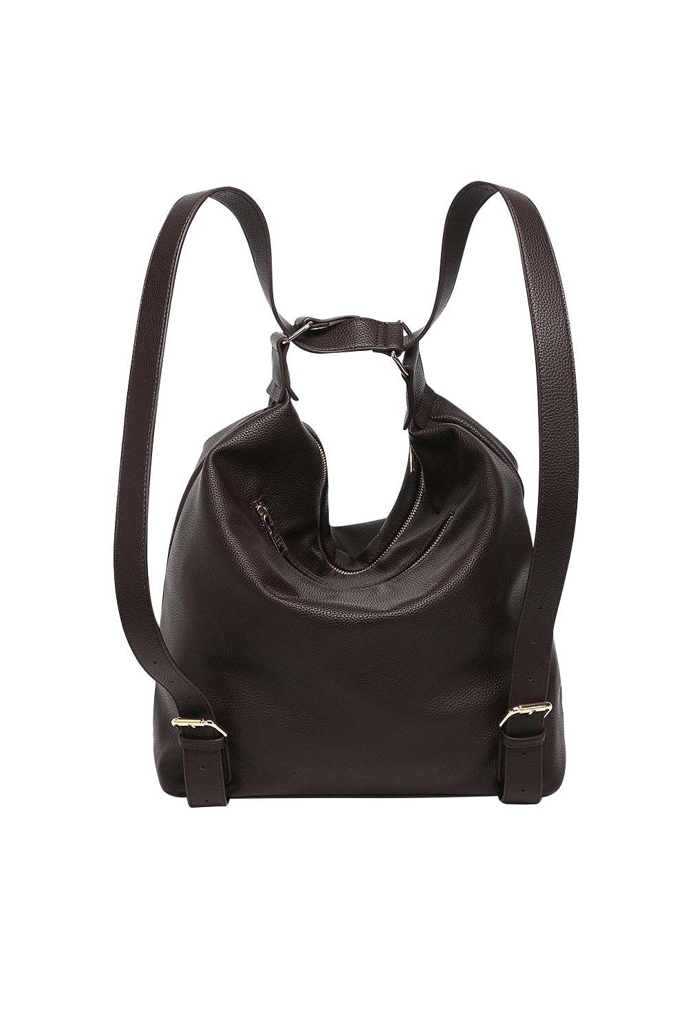 Product shot of the Miley Convertible Backpack - Chocolate in colour Chocolate, showing detail