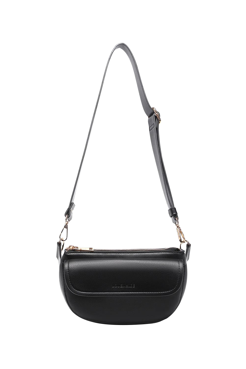 Product shot of the Lola Belt Bag - Black in colour Black, showing detail