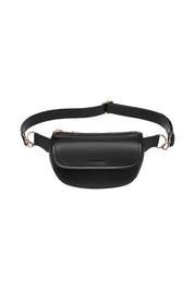 Product shot of the Lola Belt Bag - Black in colour Black, from the front