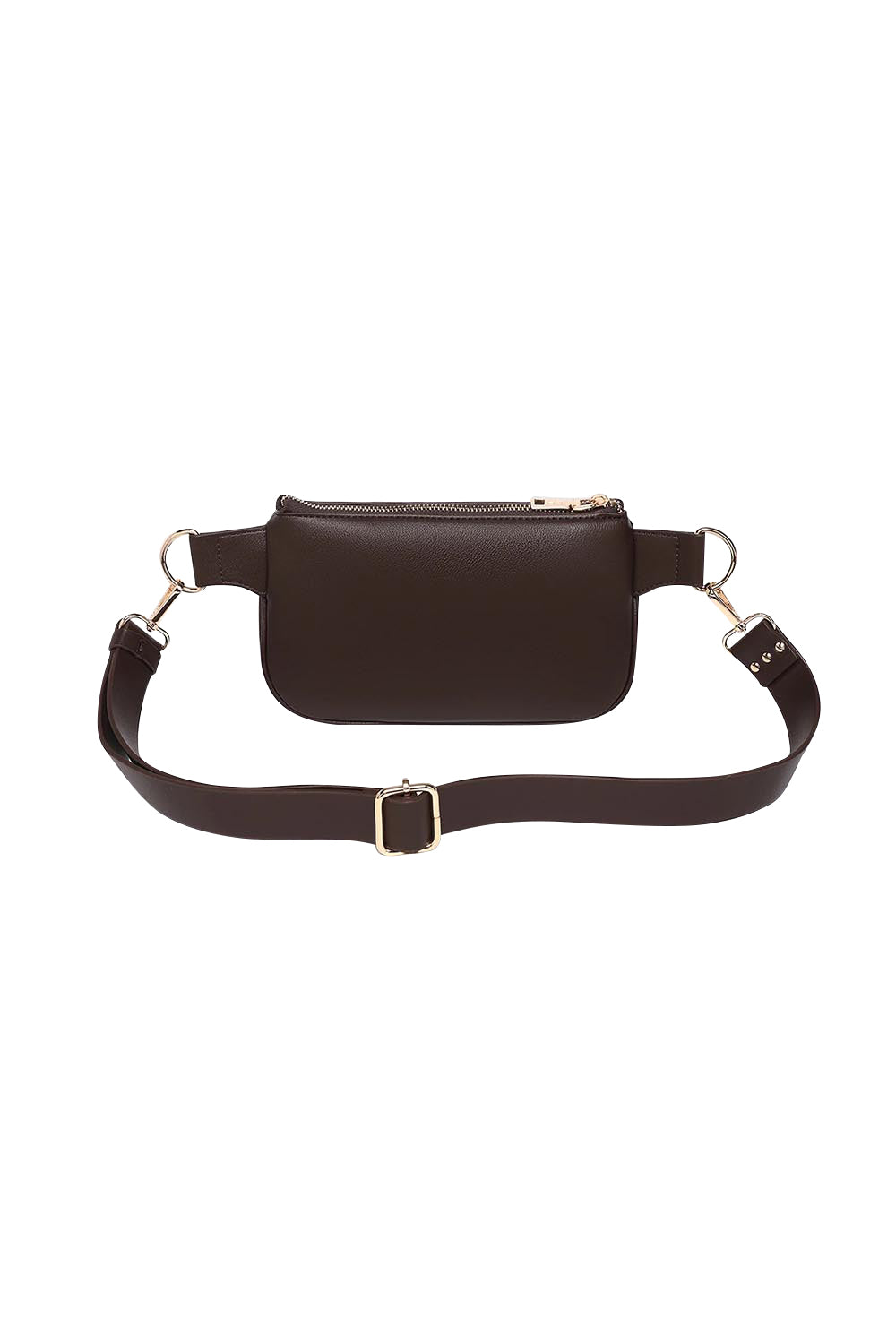 Product shot of the Lola Belt Bag - Chocolate in colour Chocolate, from the back