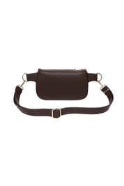 Product shot of the Lola Belt Bag - Chocolate in colour Chocolate, from the back