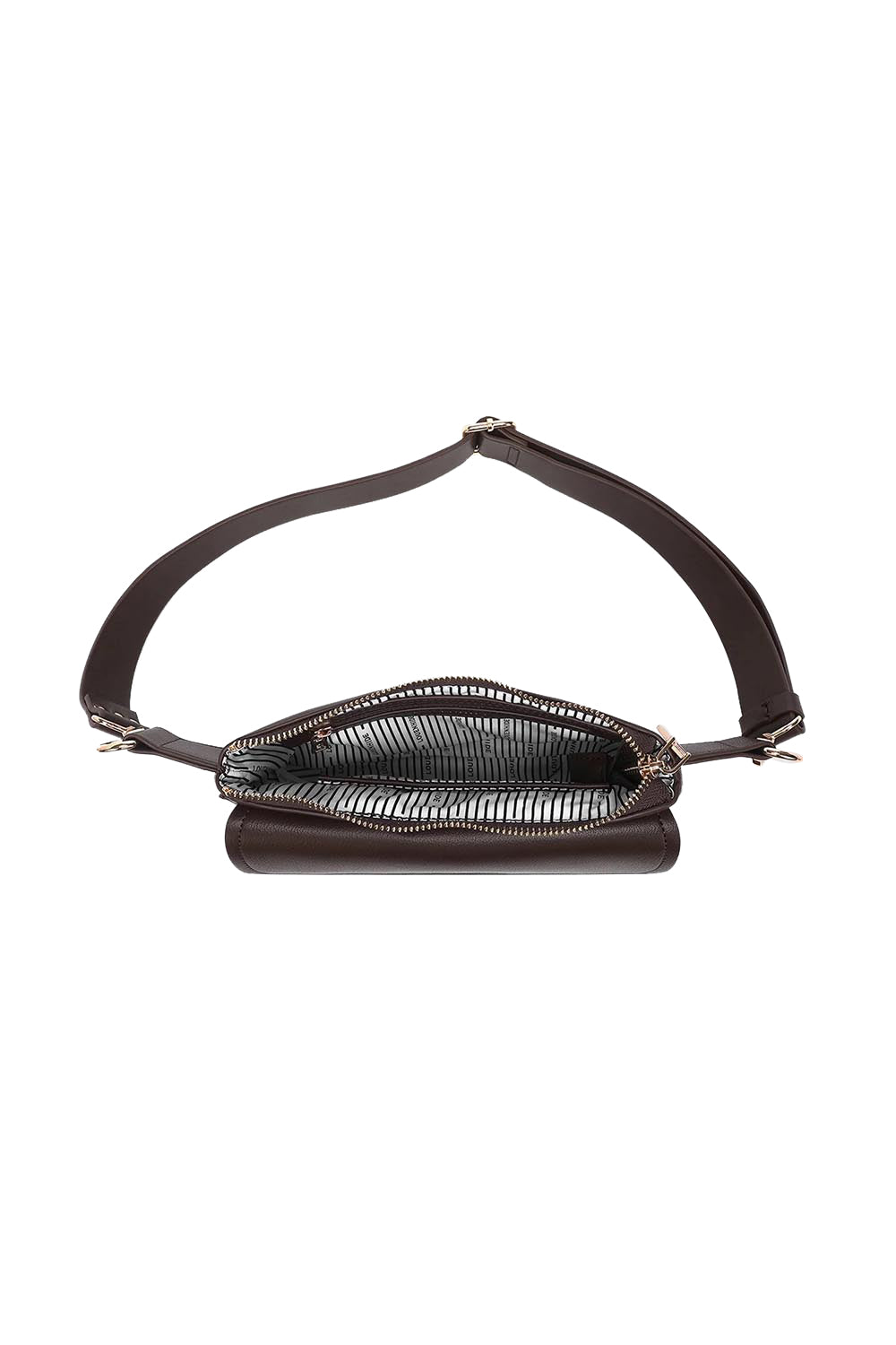Product shot of the Lola Belt Bag - Chocolate in colour Chocolate, from the back
