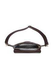 Product shot of the Lola Belt Bag - Chocolate in colour Chocolate, from the back