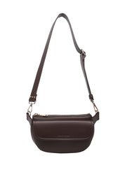 Product shot of the Lola Belt Bag - Chocolate in colour Chocolate, showing detail