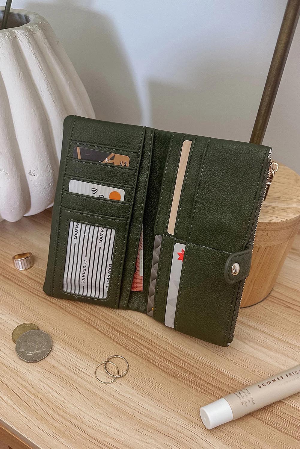 Stella Fold Over Wallet - Olive