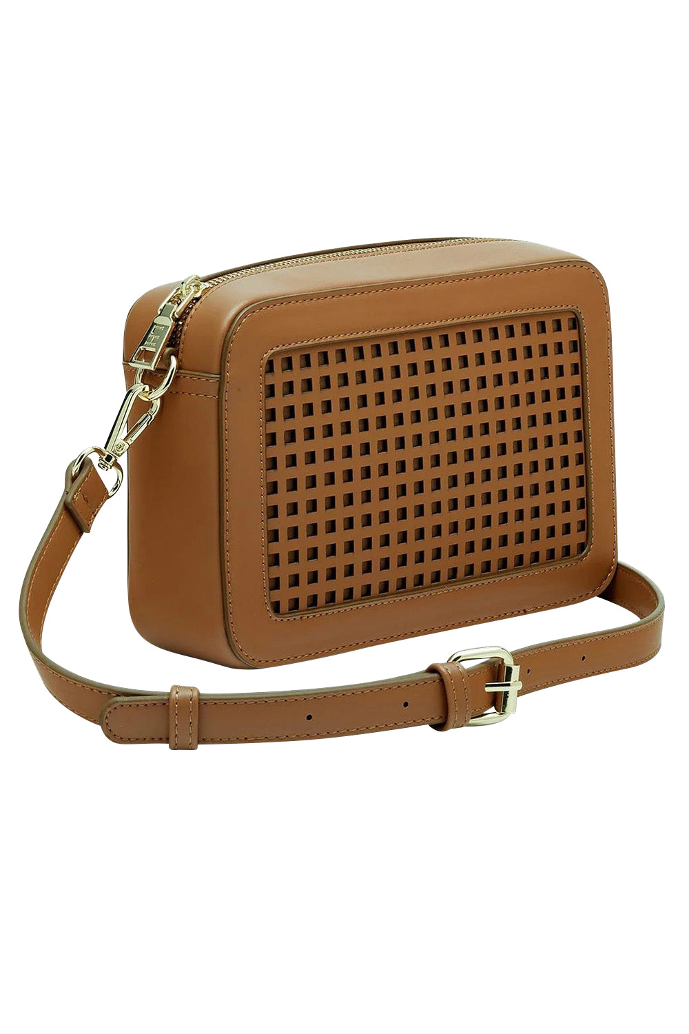 Product shot of the Giselle Crossbody Bag in colour Tan, detail