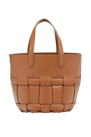 Product shot of the Bettina Bucket Bag in colour Tan, from the back