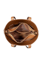 Product shot of the Bettina Bucket Bag in colour Tan, detail
