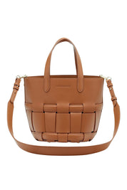Product shot of the Bettina Bucket Bag in colour Tan, from the front