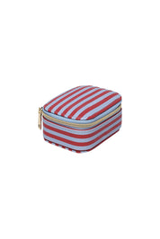 Product shot of the Suzie Stripe Jewellery Box - Redskystripe in colour Redskystripe, showing detail