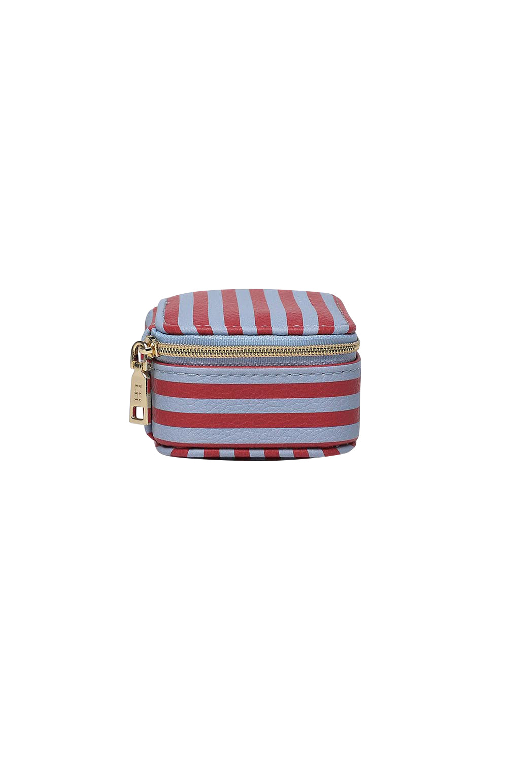 Product shot of the Suzie Stripe Jewellery Box - Redskystripe in colour Redskystripe, showing detail