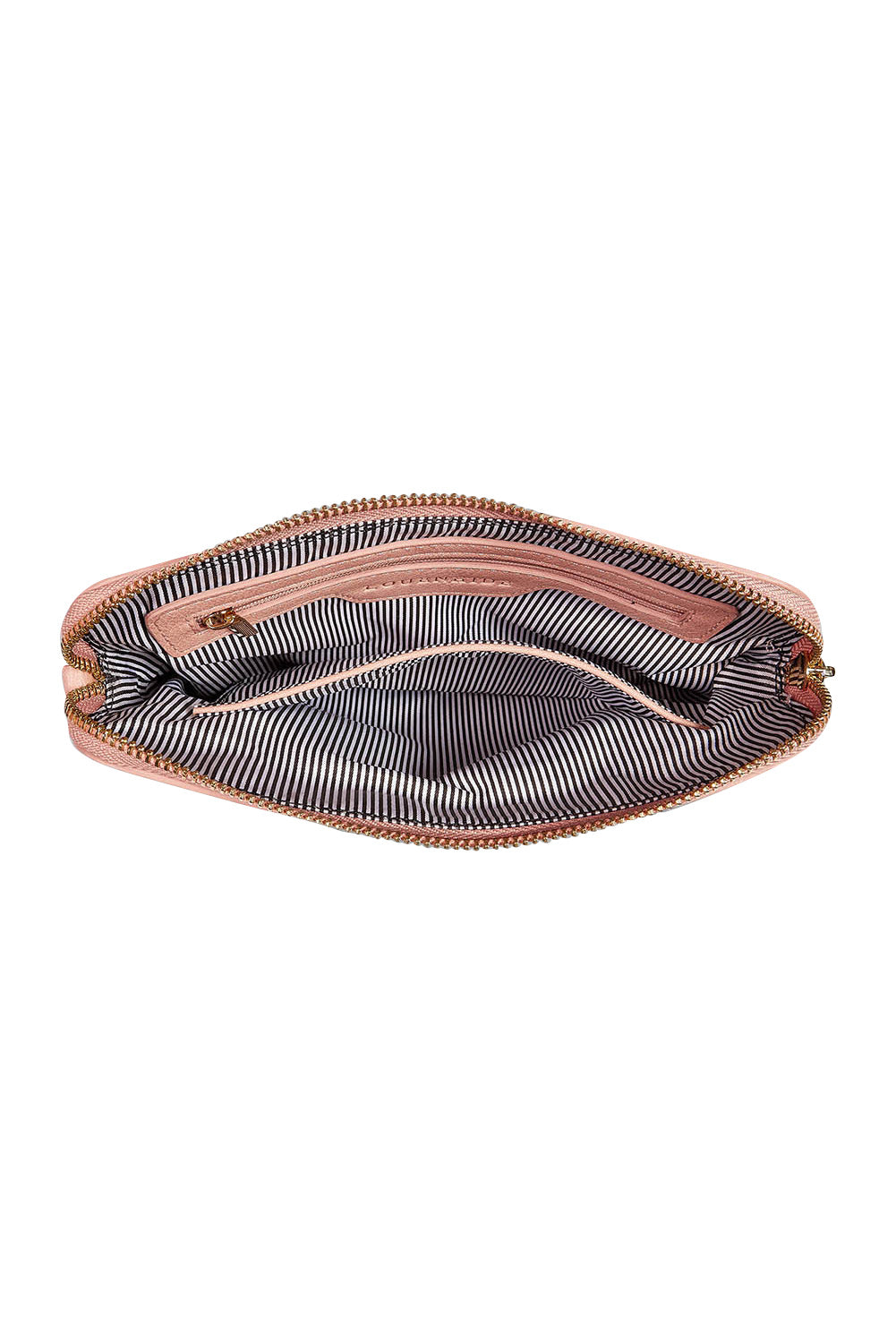 Product shot of the Mandy Clutch in colour Blush (Pink), detail