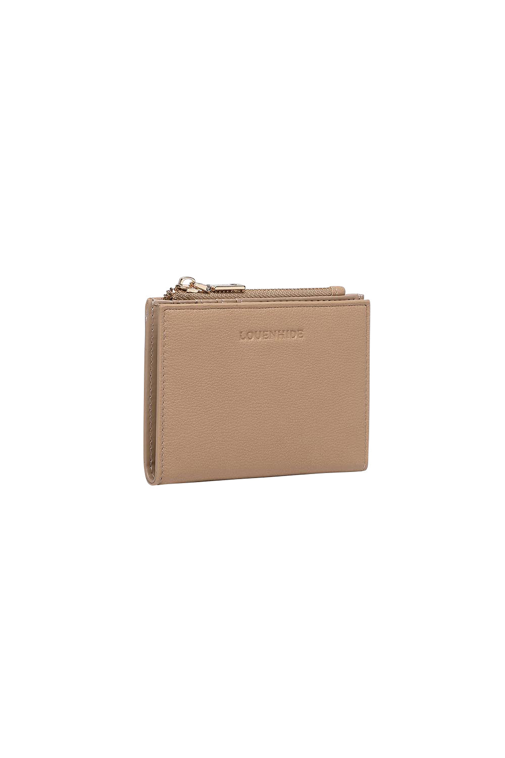 Product shot of the Lily Wallet - Camel in colour Camel, showing detail
