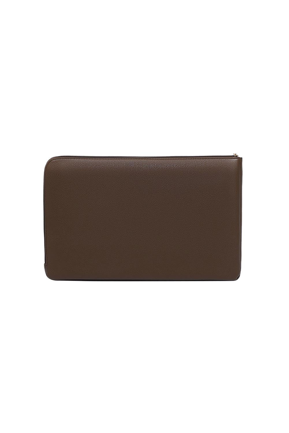 Product shot of the Liv Laptop Sleeve in colour Chocolate, from the back
