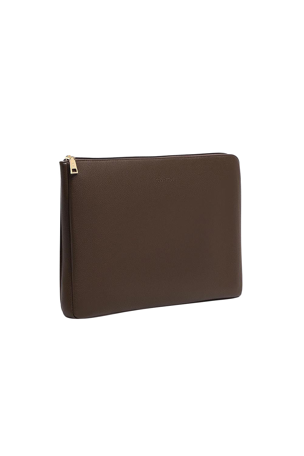 Product shot of the Liv Laptop Sleeve in colour Chocolate, detail