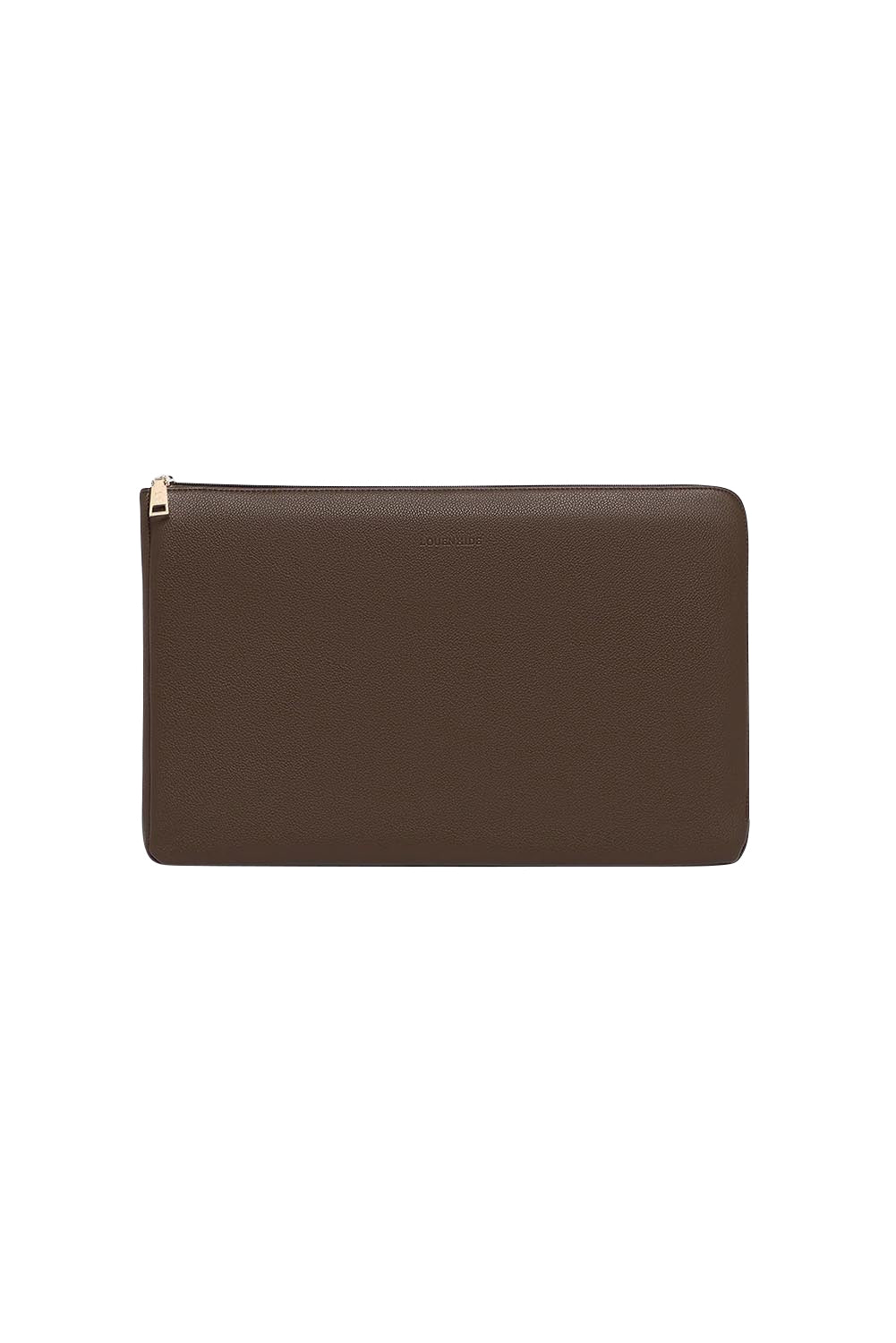 Product shot of the Liv Laptop Sleeve in colour Chocolate, from the front