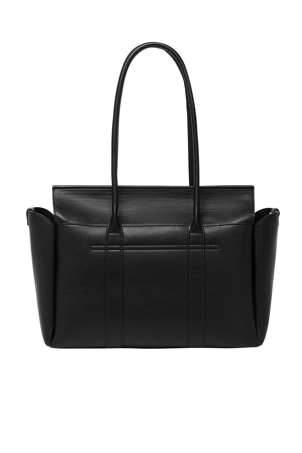Product shot of the Leighton Tote Bag in colour Black (Black), from the back
