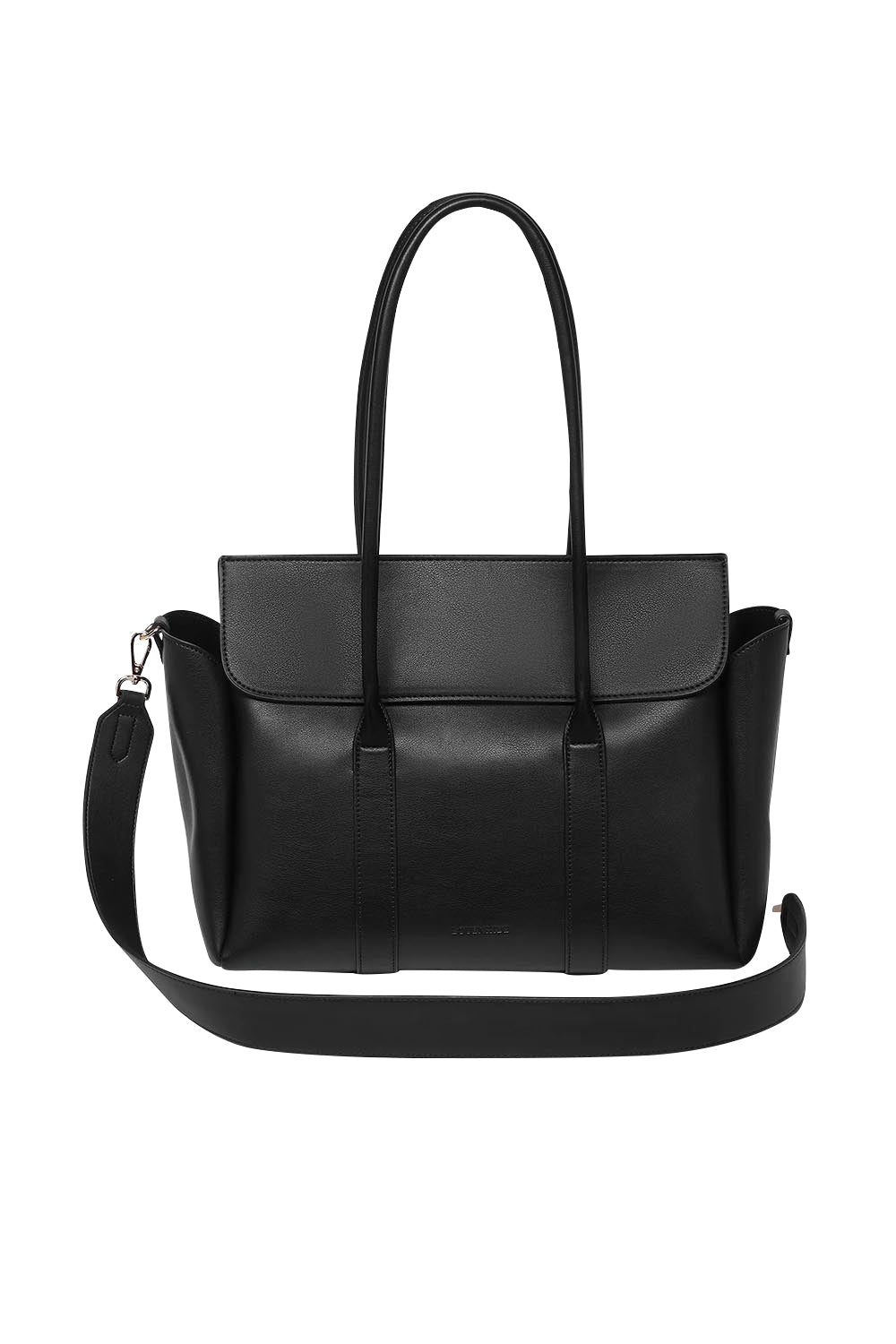 Product shot of the Leighton Tote Bag in colour Black (Black), from the front