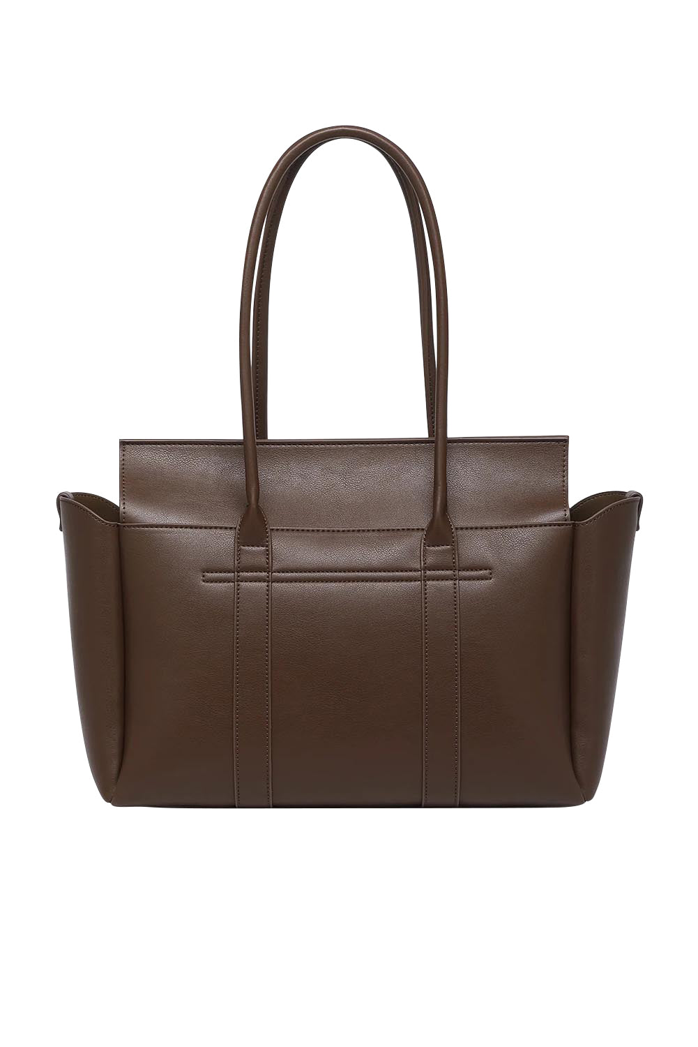 Product shot of the Leighton Tote Bag in colour Chocolate, from the back