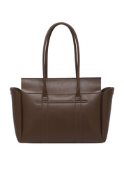 Product shot of the Leighton Tote Bag in colour Chocolate, from the back