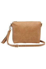 Product shot of the Daisy Crossbody Bag in colour CamelPink, from the front