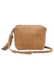Product shot of the Kasey Crossbody Bag in colour CamelPink, from the front