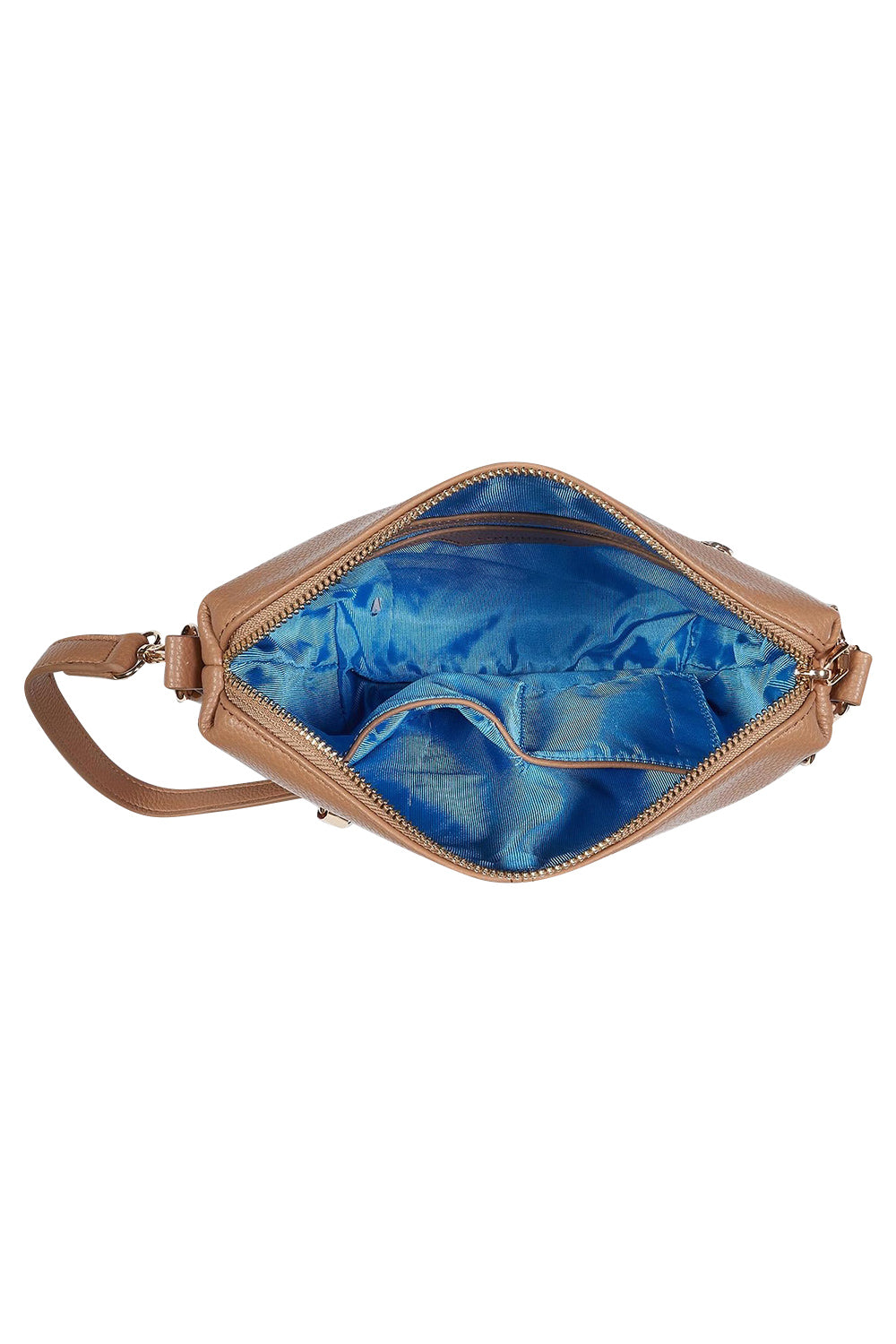 Product shot of the Kasey Crossbody Bag in colour Latte, detail