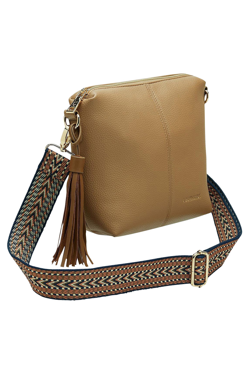 Product shot of the Kasey Crossbody Bag in colour Latte, detail