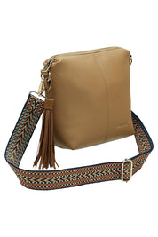 Product shot of the Kasey Crossbody Bag in colour Latte, detail