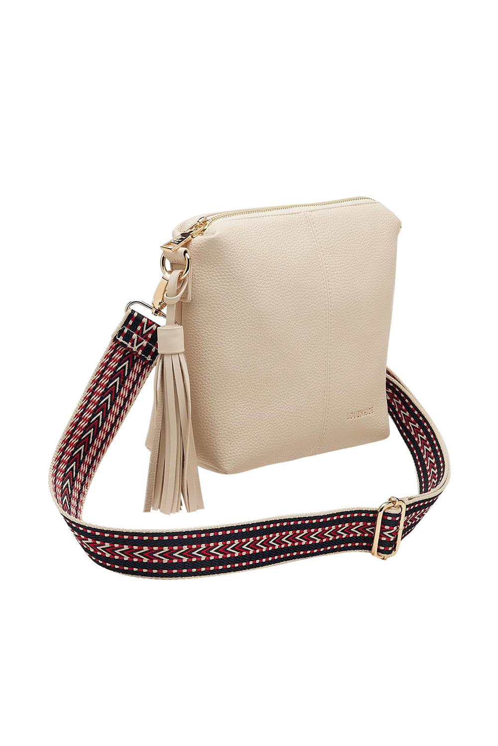 Product shot of the Kasey Crossbody Bag in colour Linen, detail