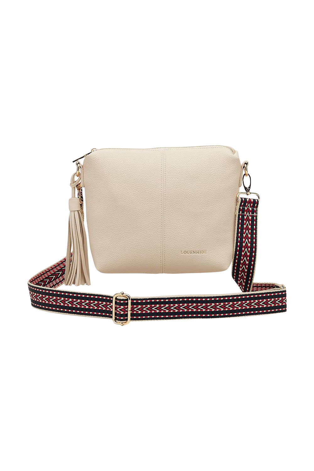 Product shot of the Kasey Crossbody Bag in colour Linen, detail