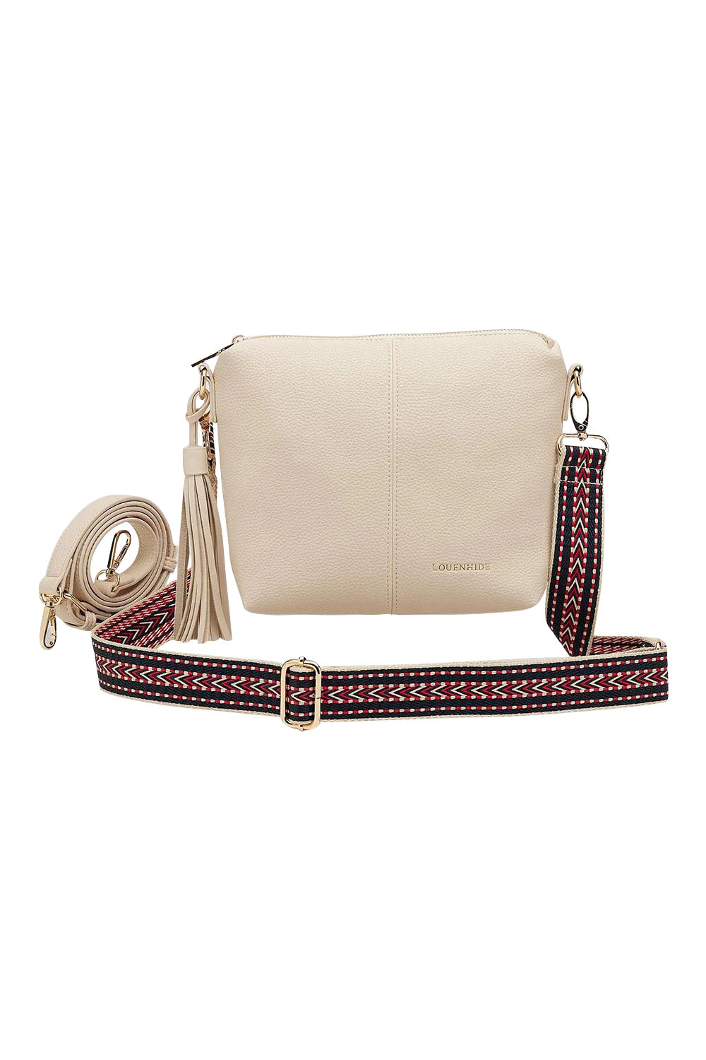 Product shot of the Kasey Crossbody Bag in colour Linen, from the front