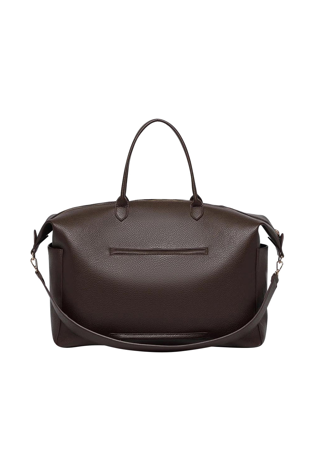 Product shot of the Ohio Overnight Bag in colour Chocolate, from the back