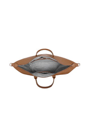 Product shot of the Ohio Overnight Bag - Nutmeg in colour Nutmeg, from the back