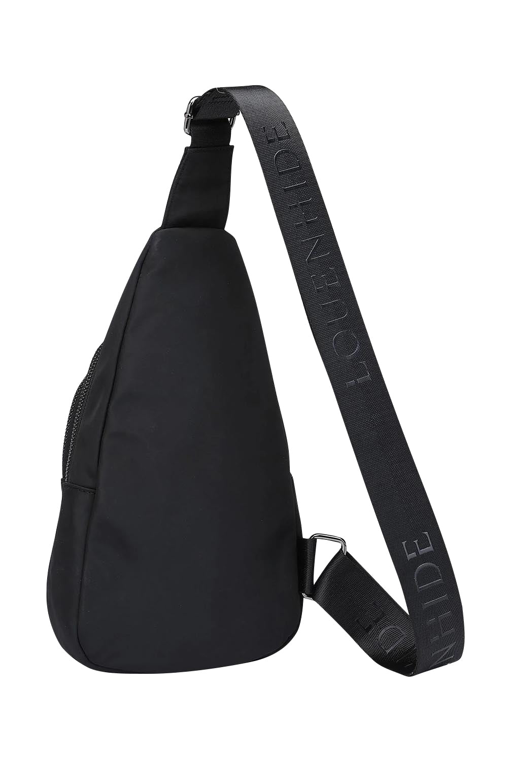 Product shot of the Boyd Nylon Sling Bag in colour Black (Black), from the back