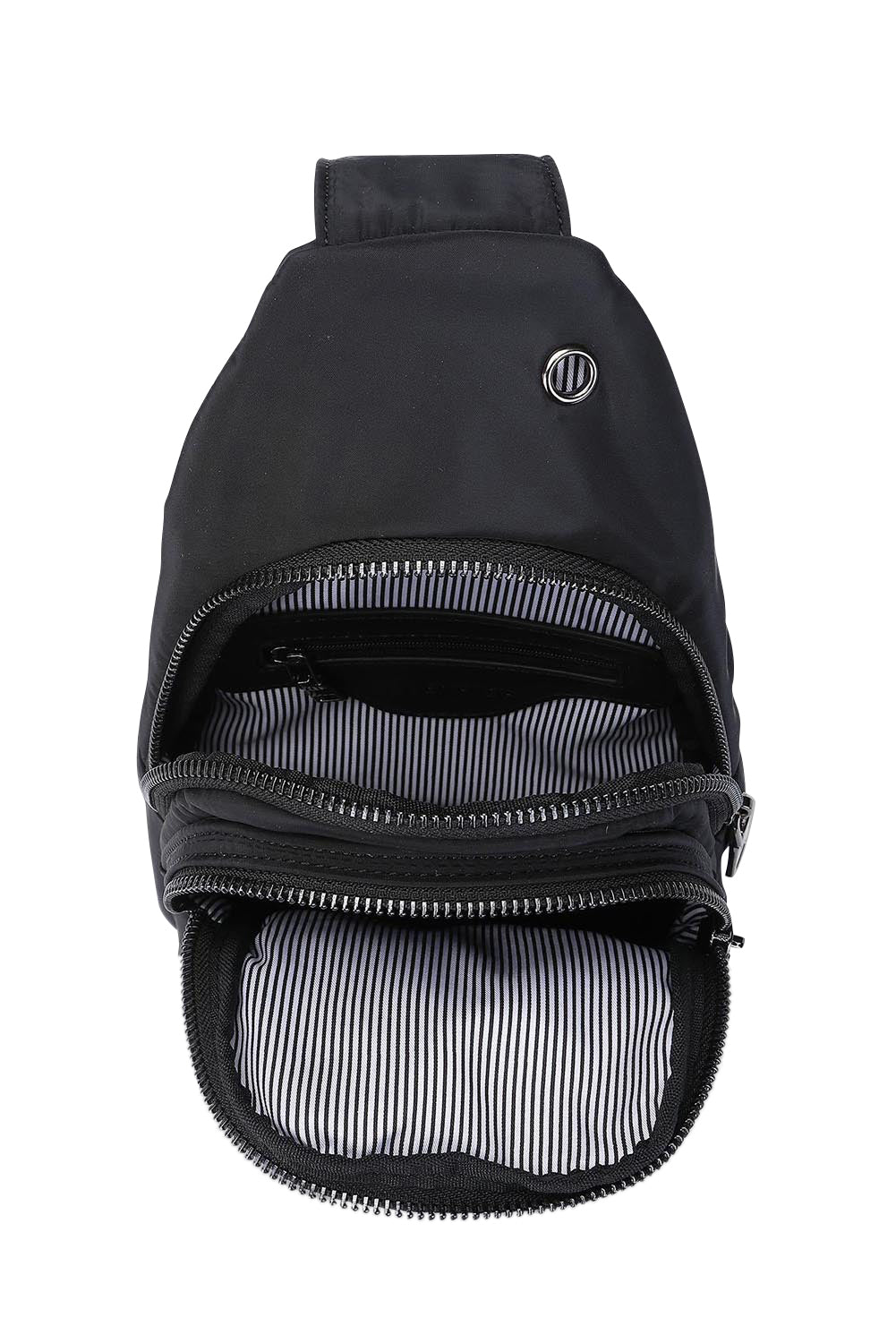 Product shot of the Boyd Nylon Sling Bag in colour Black (Black), detail