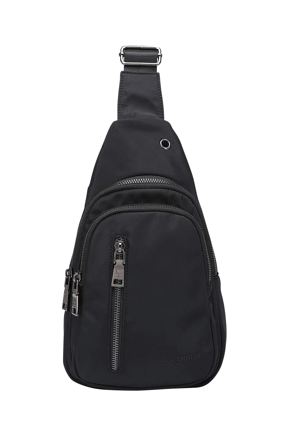 Product shot of the Boyd Nylon Sling Bag in colour Black (Black), detail