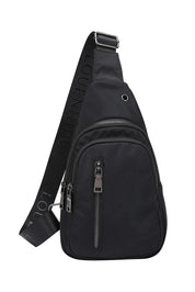 Product shot of the Boyd Nylon Sling Bag in colour Black (Black), from the front