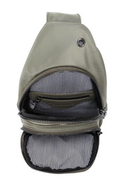Product shot of the Boyd Nylon Sling Bag in colour Khaki (Green), detail
