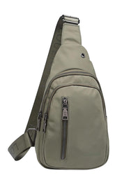 Product shot of the Boyd Nylon Sling Bag in colour Khaki (Green), from the front
