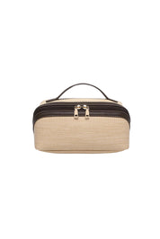 Product shot of the Ellis Makeup Bag - Naturalchocolate in colour Naturalchocolate, from the front