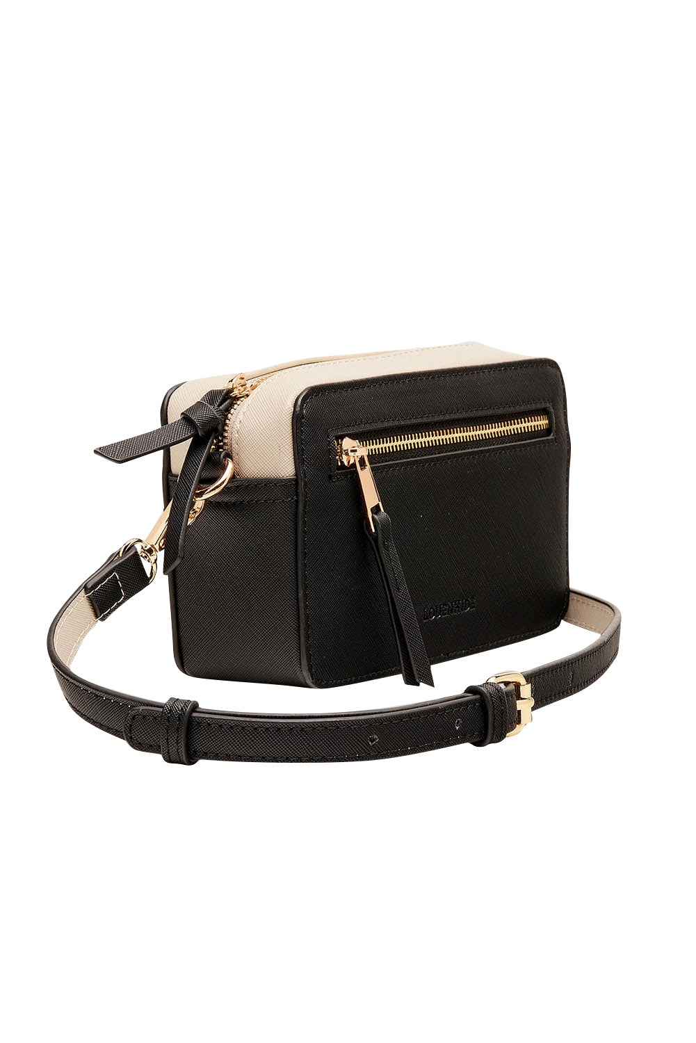 Product shot of the Xanthe Crossbody Bag in colour Black (Black), detail
