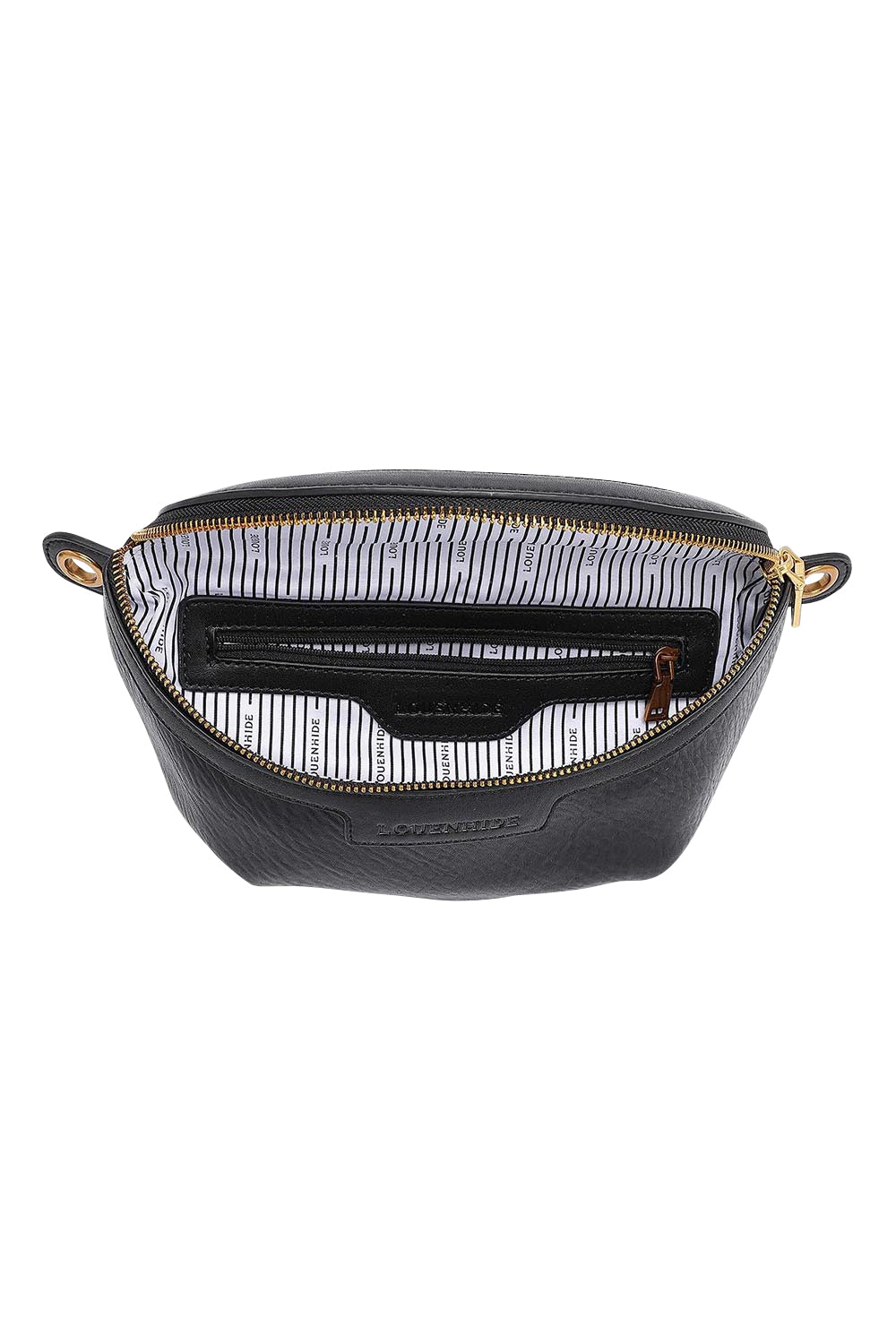 Product shot of the Joey Sling Bag in colour Black (Black), detail