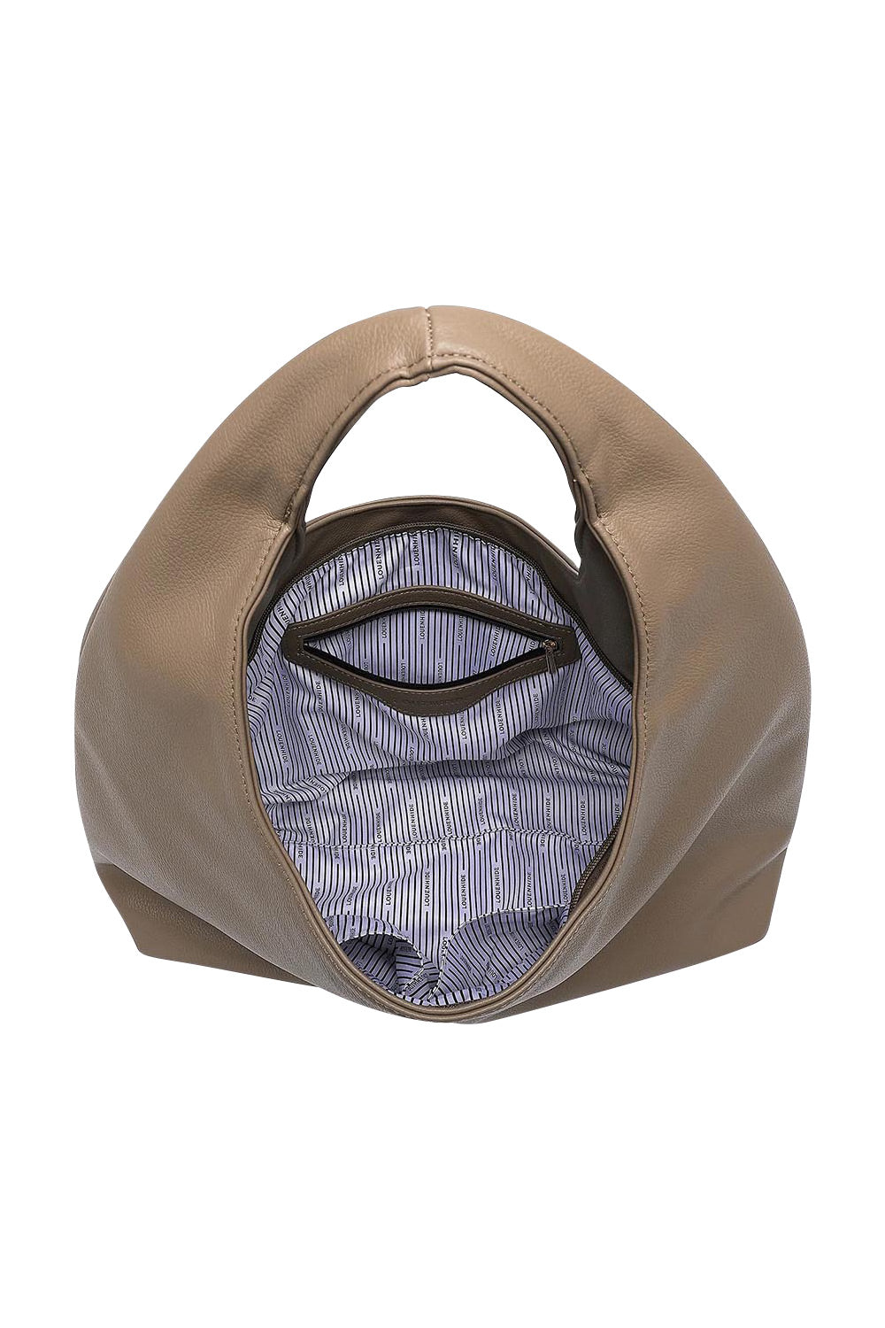 Product shot of the Monaco Shoulder Bag in colour Mocha, detail