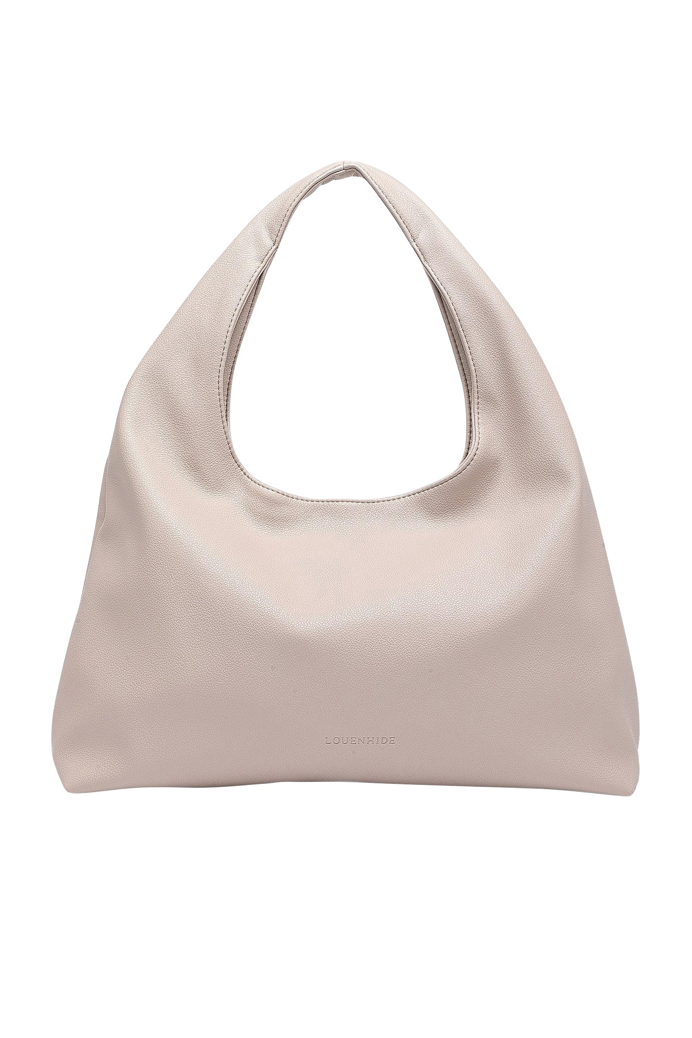 Product shot of the Monaco Shoulder Bag in colour Oat, from the front
