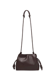 Product shot of the Yumi Crossbody Bag - Chocolate in colour Chocolate, showing detail